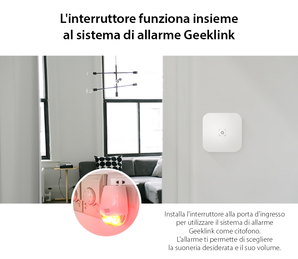 Telecomando intelligente touch con 4 pulsanti, apprendimento scene Geeklink