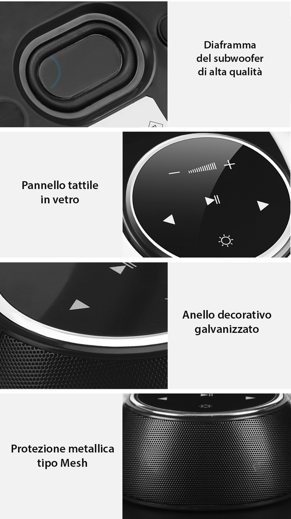 Cassa portatile Red Sun Moon Bay con lampada LED, Bluetooth 4.0, RS-WBSL-07