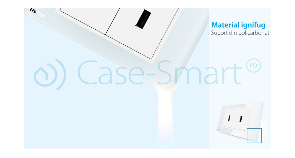 Doppia presa USB Livolo con cornice in vetro – standard italiano