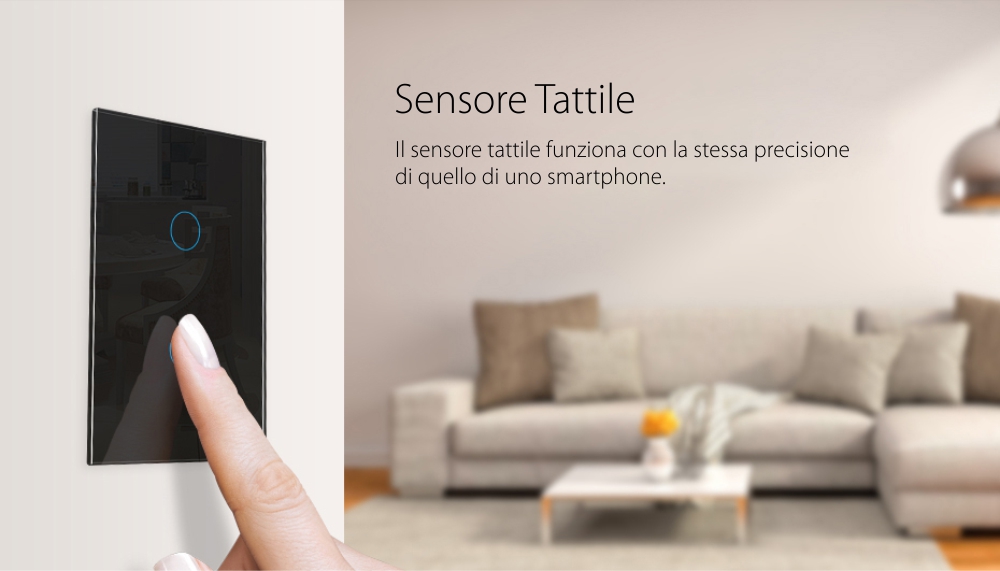 Interruttore Doppio con Dimmer Touch Livolo in Vetro – Standard Italiano