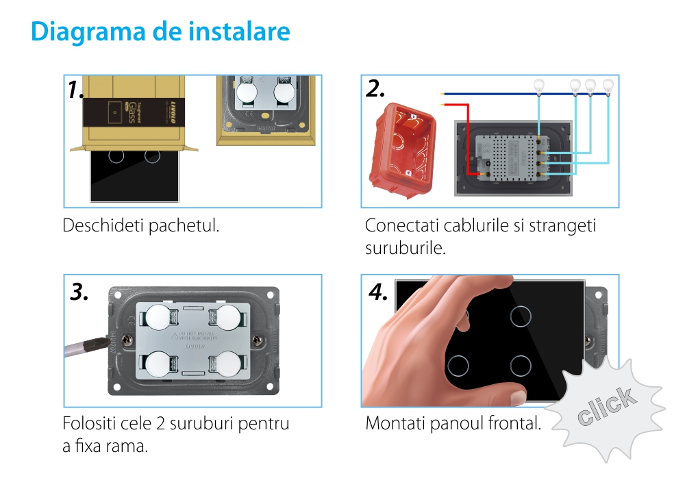 Interruttore quadruplo con touch in vetro Livolo – standard italiano
