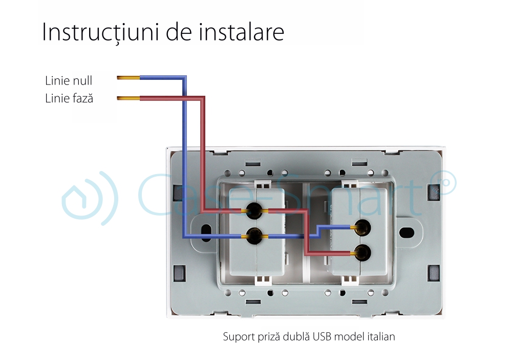 Doppia presa USB Livolo con cornice in vetro – standard italiano