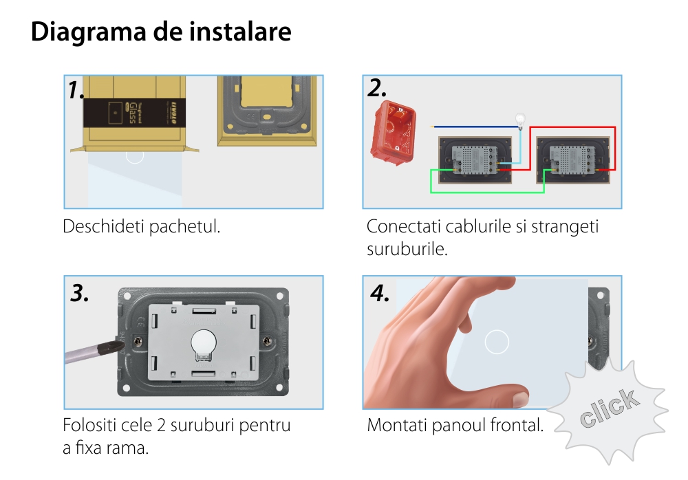 Interruttore deviatore / invertitore wireless con touch in vetro Livolo – standard italiano