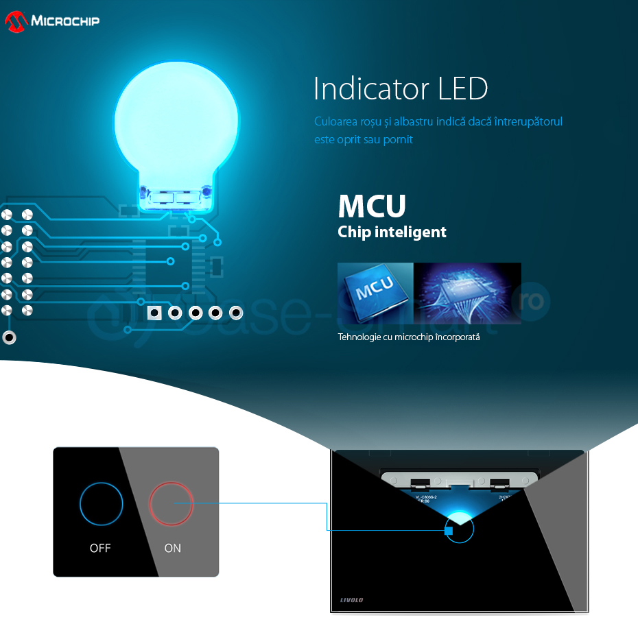 Interruttore Doppio con Dimmer Touch Livolo in Vetro – Standard Italiano