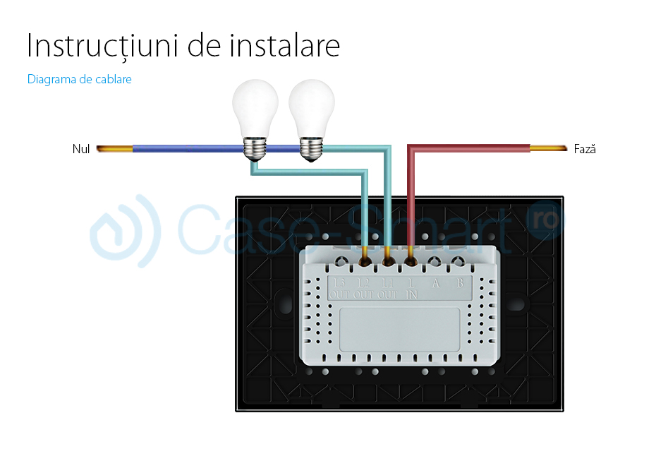 Interruttore Doppio con Dimmer Touch Livolo in Vetro – Standard Italiano