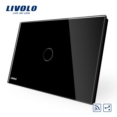 Interruttore deviatore / invertitore wireless con touch in vetro Livolo – standard italiano colore nero