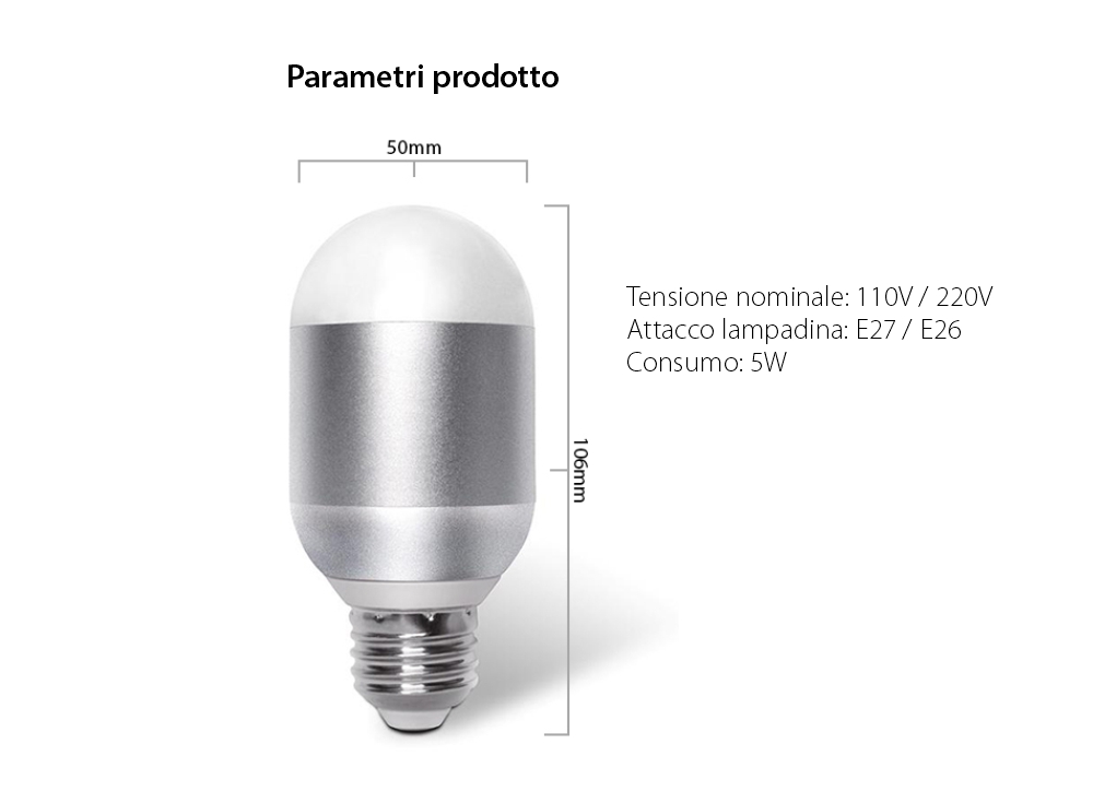 Lampadina LED Wi-Fi ovale RGB Red Sun, controllo tramite app mobile Red Sun RS-P110-5W
