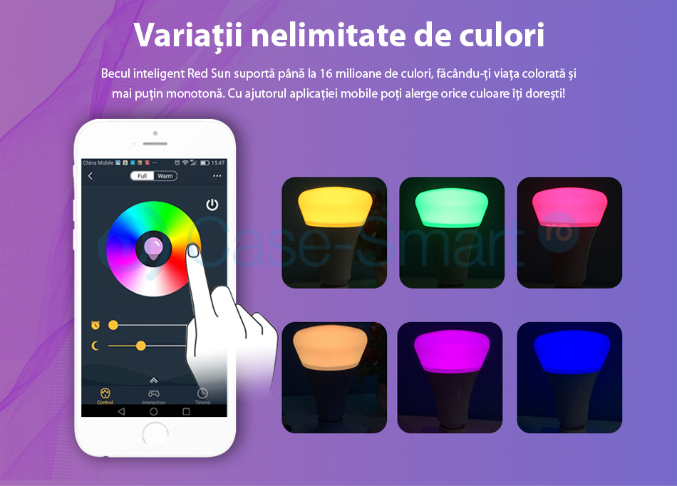 Lampadina LED RGB wireless Red Sun, controllo tramite app mobile Red Sun RS-P0105-5W