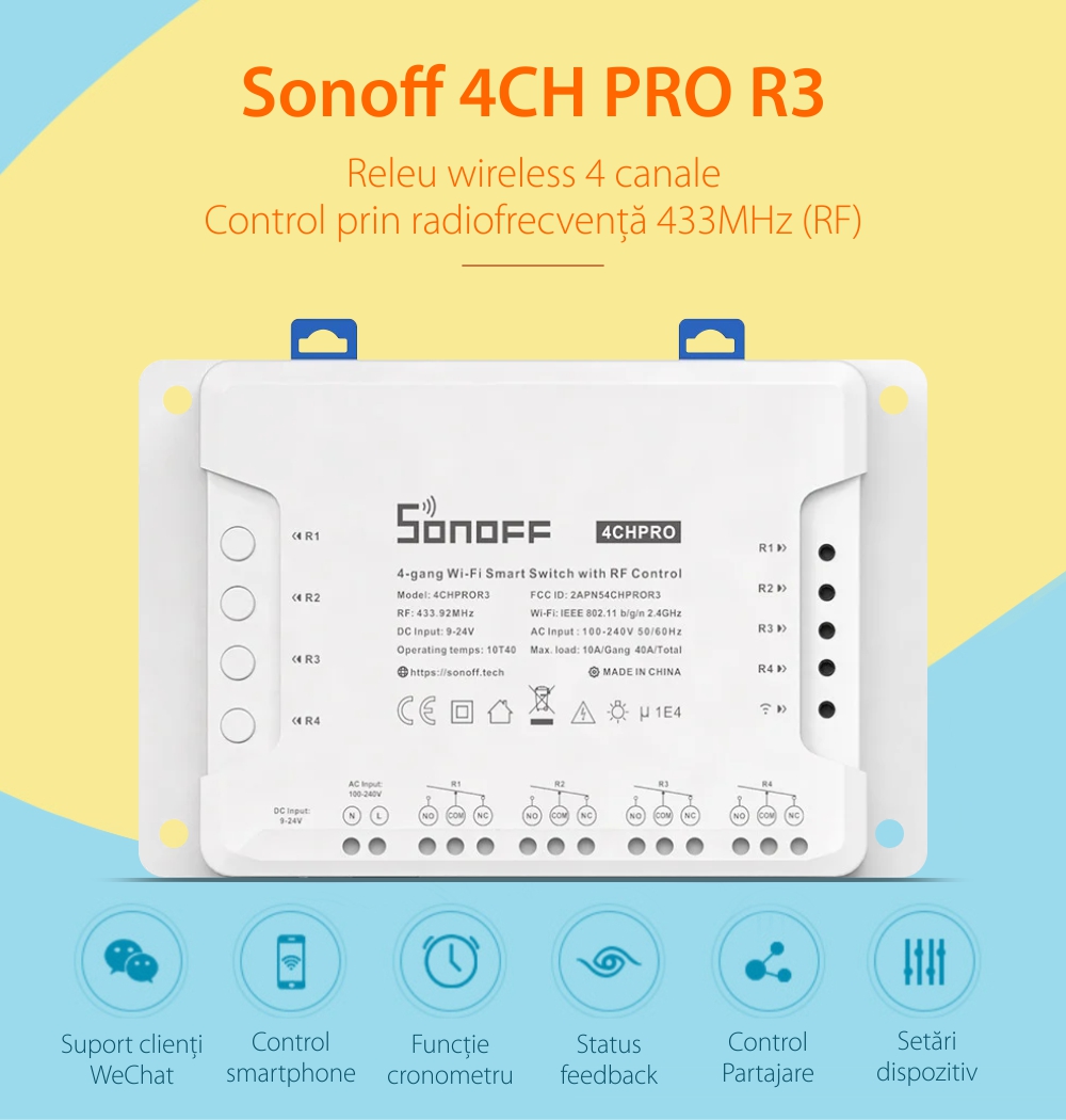 Relè Wireless a 4 canali Sonoff 4CH Pro R3