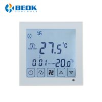 Termostato cablato per condizionatore d’aria BeOk TDS23WiFi-AC, Applicazione mobile Smart Life, compatibile con sistemi HVAC
