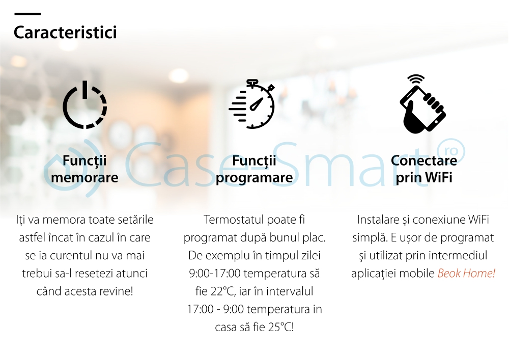 Termostato Wi-Fi per riscaldamento elettrico a pavimento BeOk TDS23WIFI-EP, Tuya