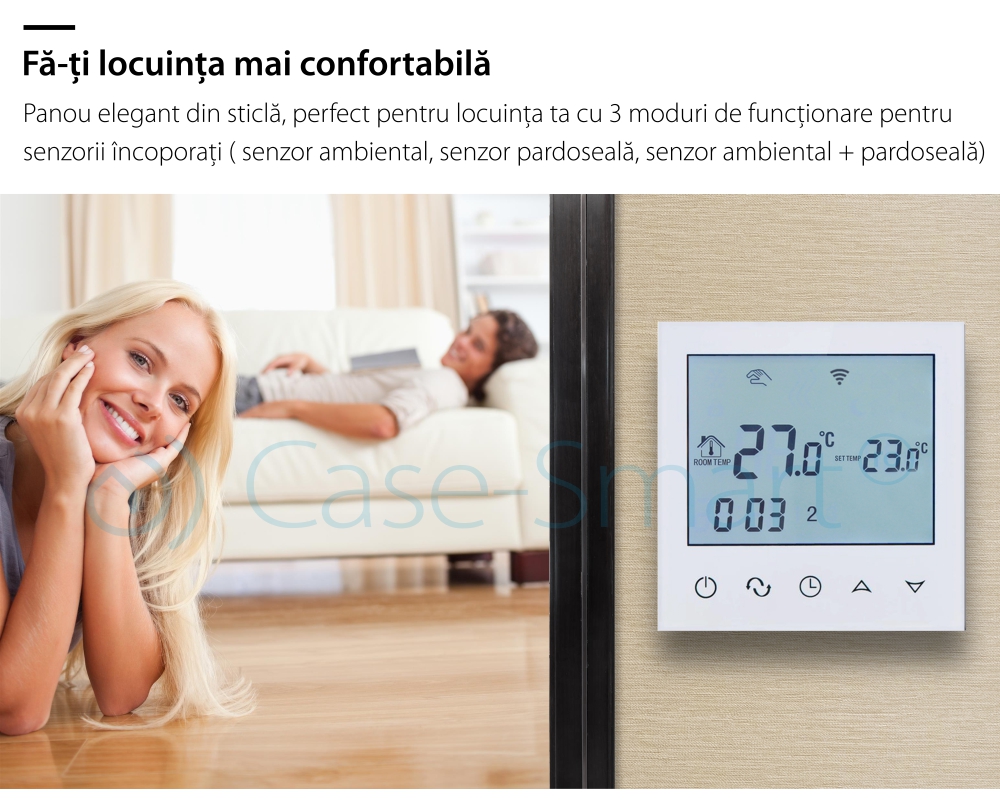 Termostato Wi-Fi per riscaldamento elettrico a pavimento, applicazione mobile Smart Life, BeOk TDS21WiFi-Ep