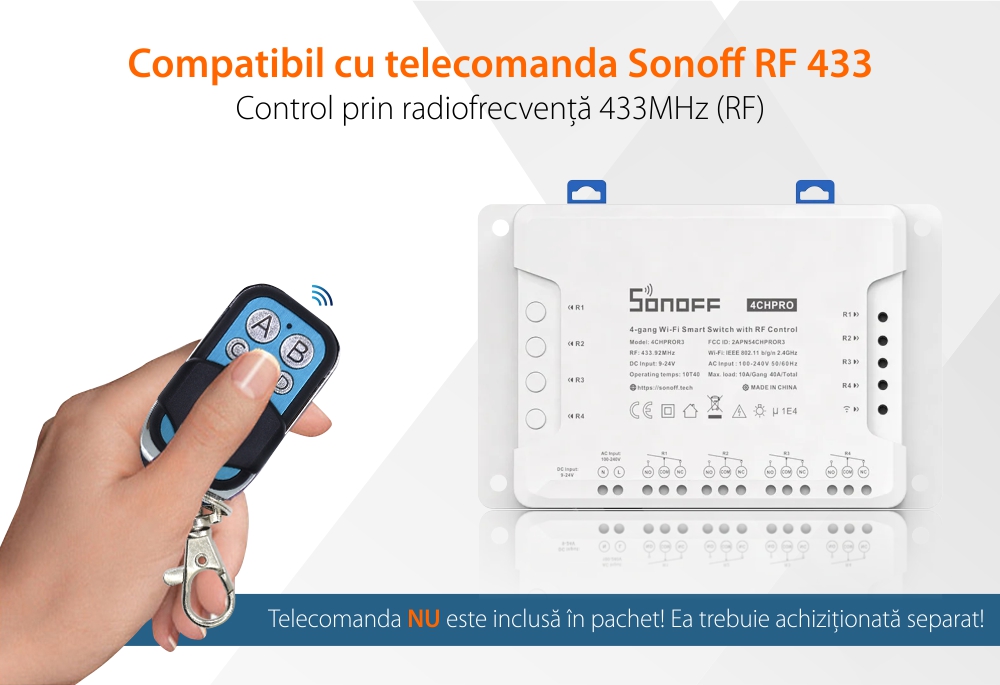 Relè Wireless a 4 canali Sonoff 4CH Pro R3
