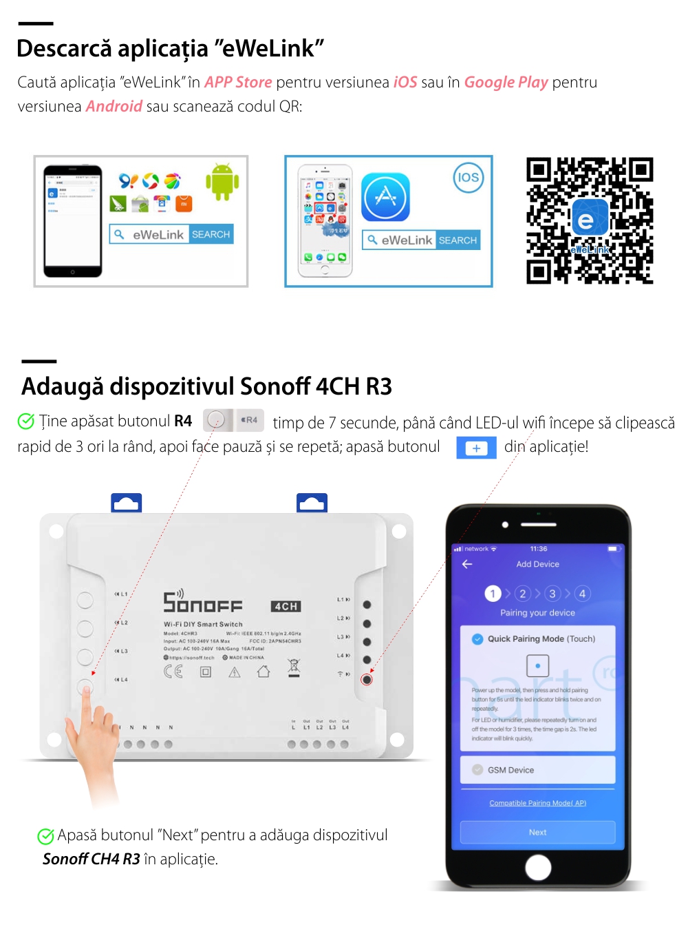 Relè wireless a 4 canali – Sonoff 4CH R3