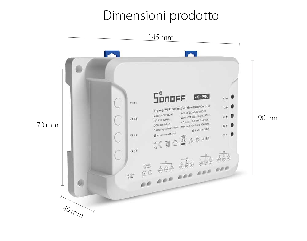 Relè Wireless a 4 canali Sonoff 4CH Pro R3