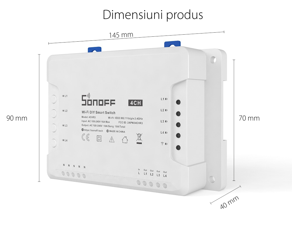 Relè wireless a 4 canali – Sonoff 4CH R3