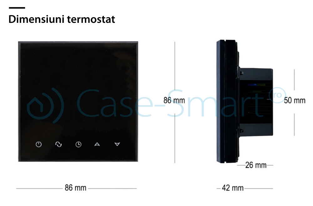 Termostato Wi-Fi per riscaldamento elettrico a pavimento BeOK TGT70WIFI-EP, Applicazione mobile Smart Life.