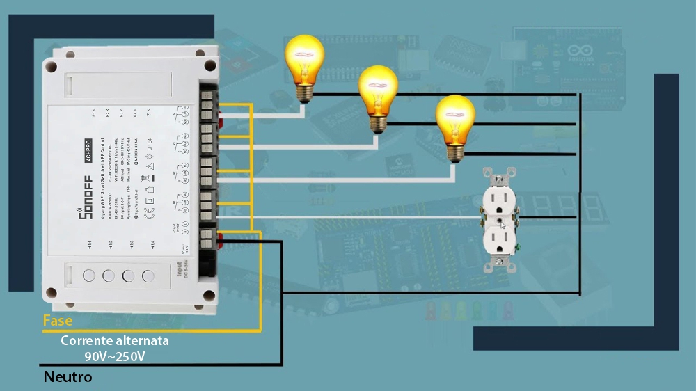 Relè Wireless a 4 canali Sonoff 4CH Pro R3
