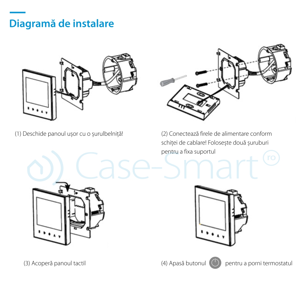 Termostato Wi-Fi per riscaldamento elettrico a pavimento, applicazione mobile Smart Life, BeOk TDS21WiFi-Ep