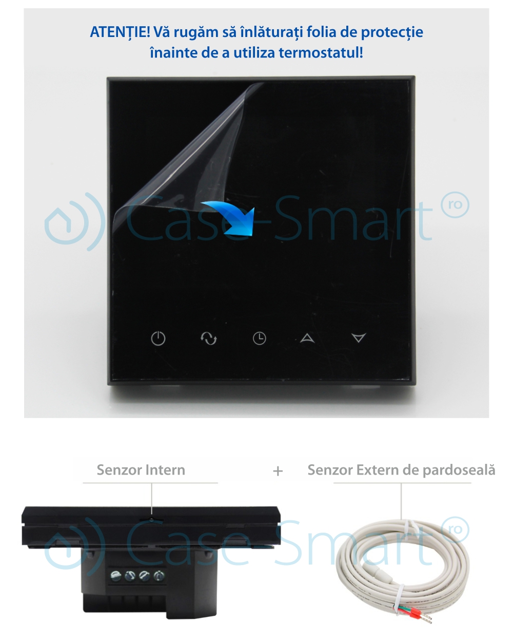 Termostato Wi-Fi per riscaldamento elettrico a pavimento BeOK TGT70WIFI-EP, Applicazione mobile Smart Life.