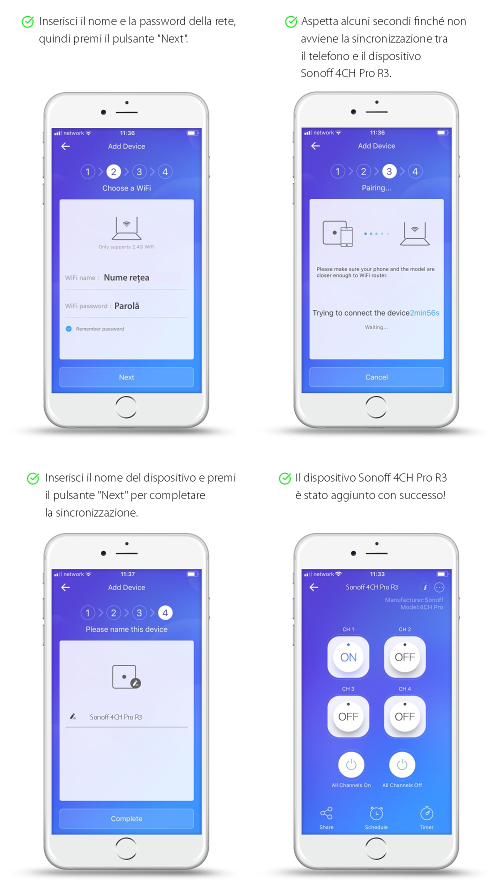 Relè Wireless a 4 canali Sonoff 4CH Pro R3