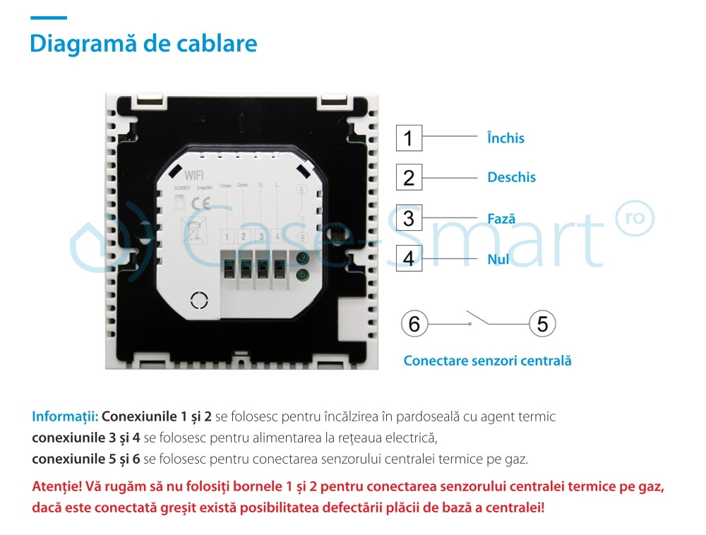 Termostato WiFi per caldaia a gas e riscaldamento a pavimento, Applicazione mobile Smart Life, BeOk BOT-313WiFi