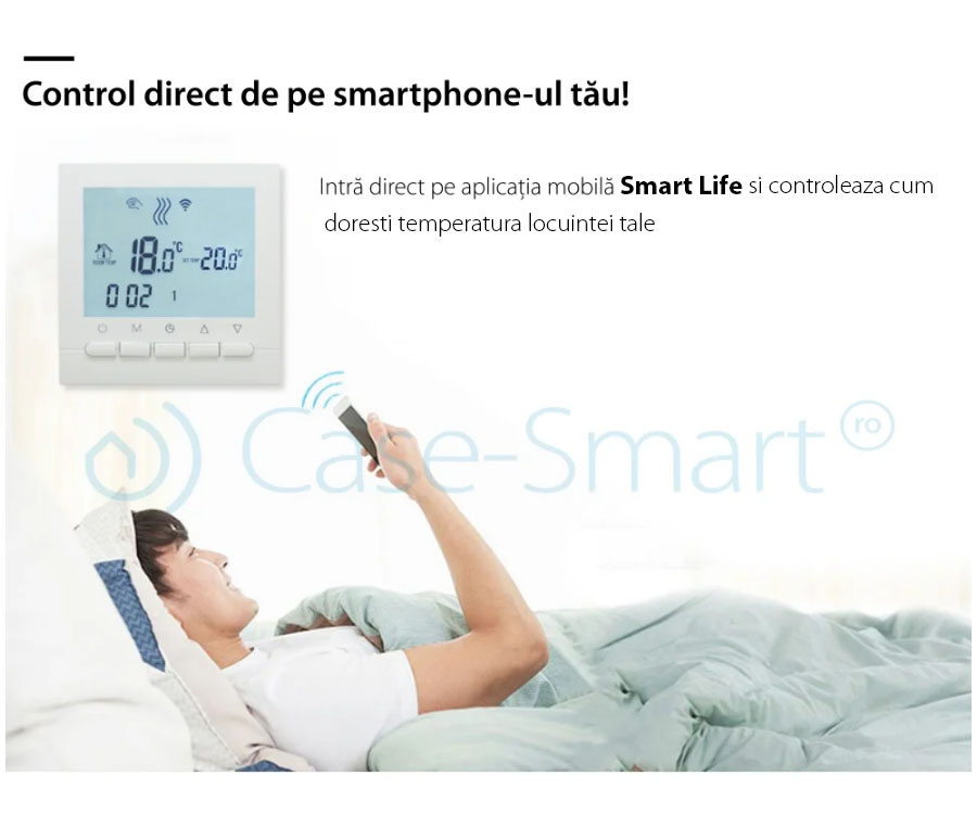 Termostato WiFi per caldaia a gas e riscaldamento a pavimento, Applicazione mobile Smart Life, BeOk BOT-313WiFi
