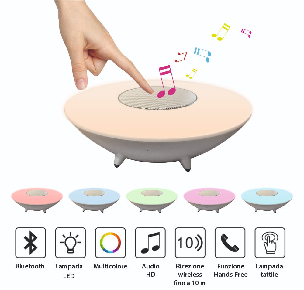 Altoparlante e lampada intelligente ovale con Bluetooth Red Sun RS-WBSL-X5