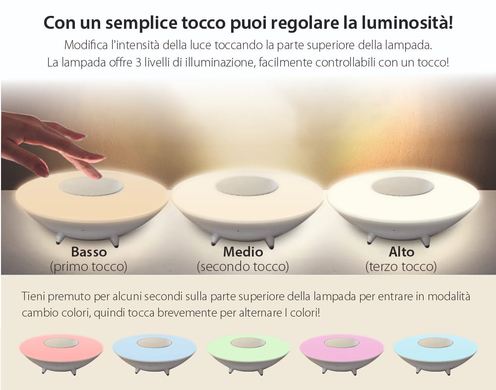 Altoparlante e lampada intelligente ovale con Bluetooth Red Sun RS-WBSL-X5