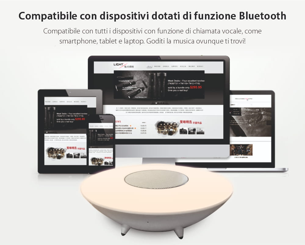 Altoparlante e lampada intelligente ovale con Bluetooth Red Sun RS-WBSL-X5