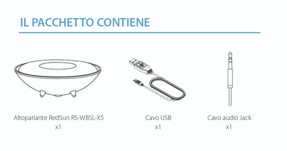 Altoparlante e lampada intelligente ovale con Bluetooth Red Sun RS-WBSL-X5