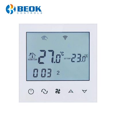 Termostato cablato per condizionatore d’aria BeOk TDS21WIFI-AC2, controllo da telefono cellulare, compatibile con sistemi HVAC