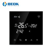 Termostato cablato per aria condizionata BeOk TGT70WIFI-AC2, Applicazione mobile Smart Life, Compatibile con sistemi HVAC