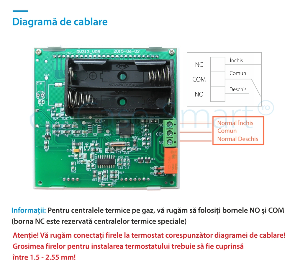 Termostato per caldaia a gas e riscaldamento a pavimento BeOK BOT-X306