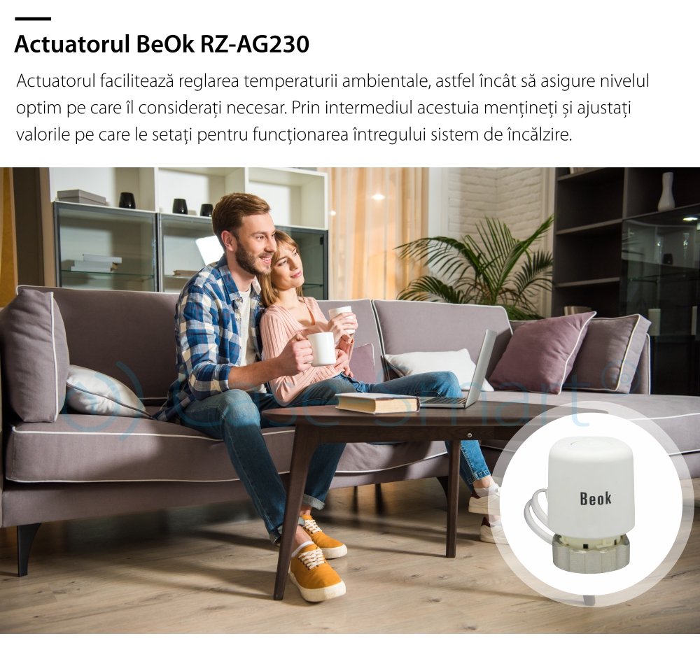 Attuatore termico normalmente chiuso BeOk RZ-AG230-NC