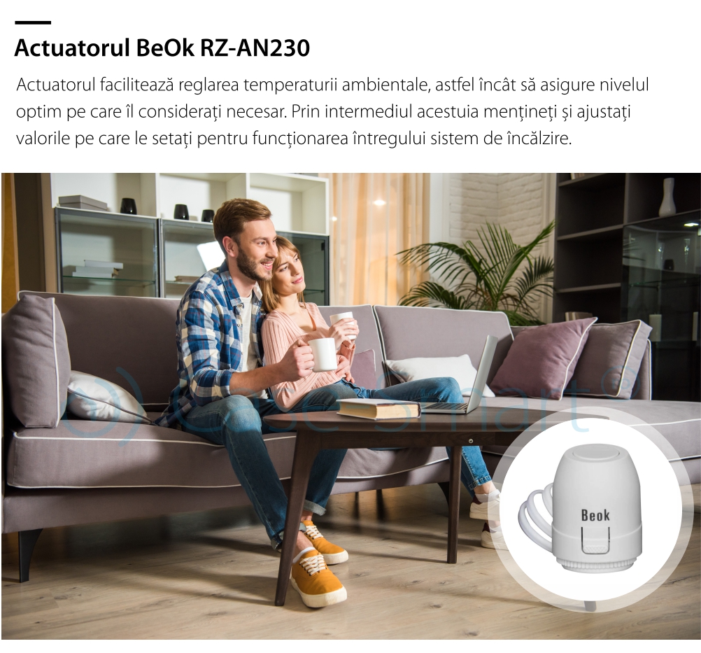 Attuatore termico normalmente aperto BeOk RZ-AN230-NO
