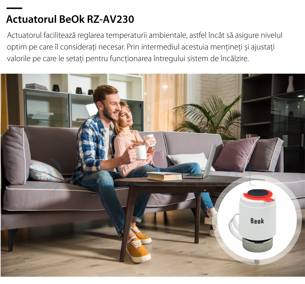 Attuatore termico normalmente chiuso BeOk RZ-AV230-NC