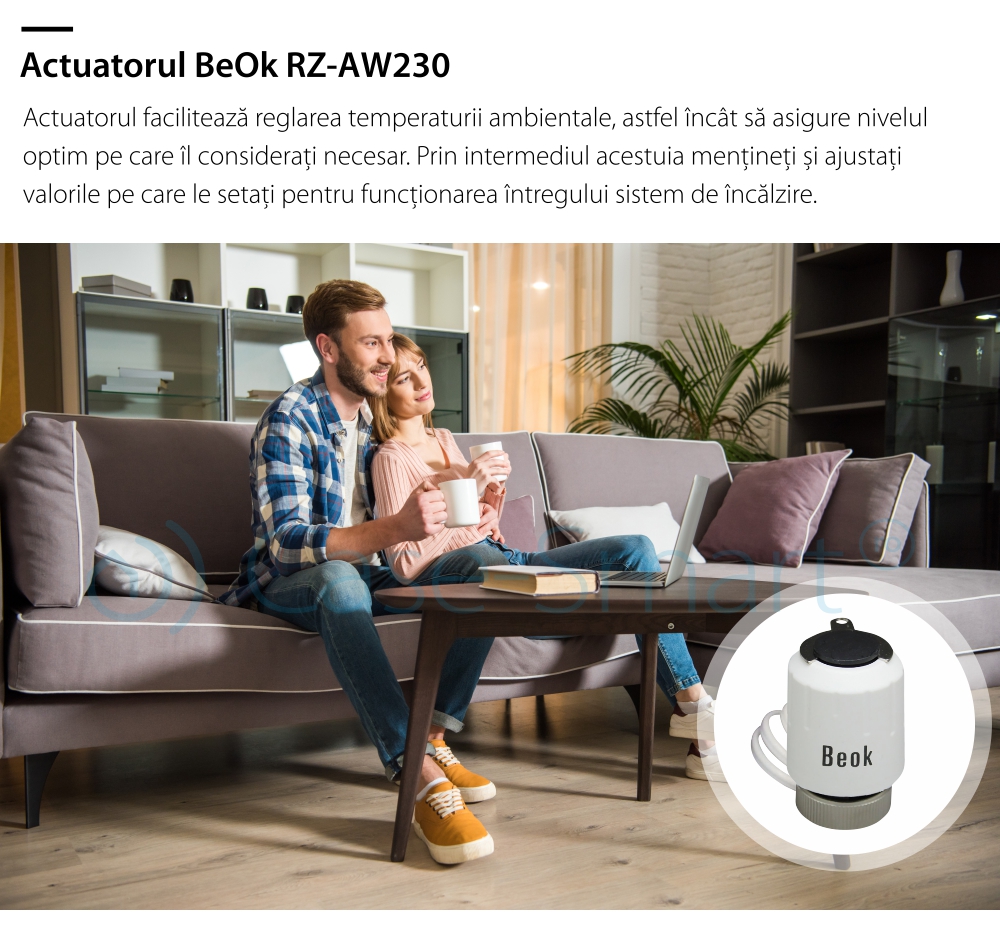 Attuatore termico normalmente chiuso BeOk RZ-AW230-NC