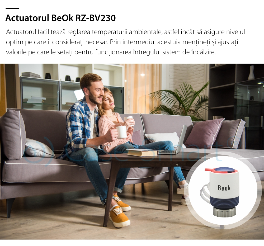 Attuatore termico normalmente chiuso BeOk RZ-BV230-NC