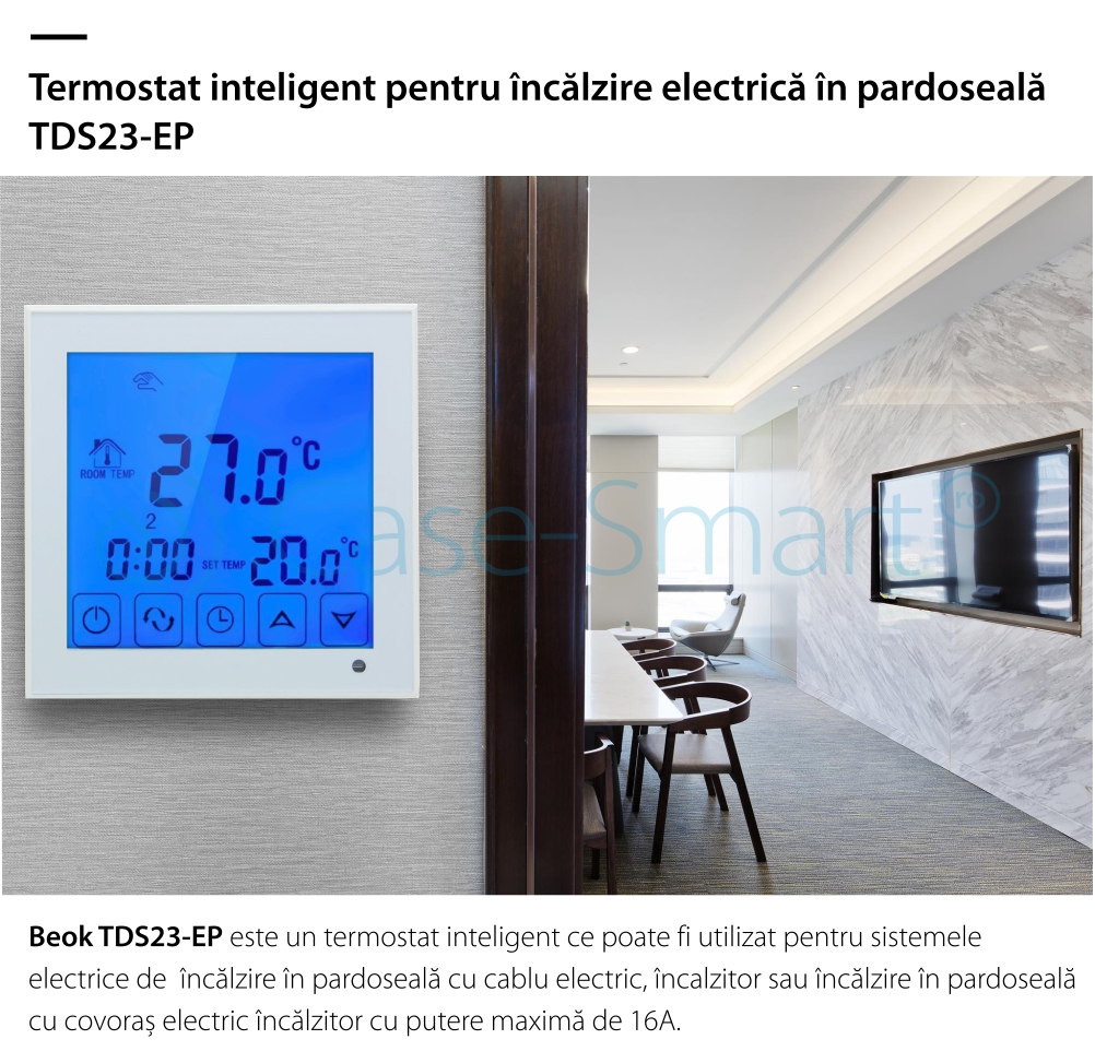 Termostato per il riscaldamento elettrico a pavimento BeOK TDS23-EP