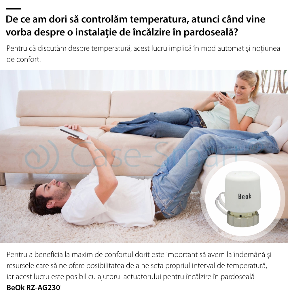 Attuatore termico normalmente chiuso BeOk RZ-AG230-NC