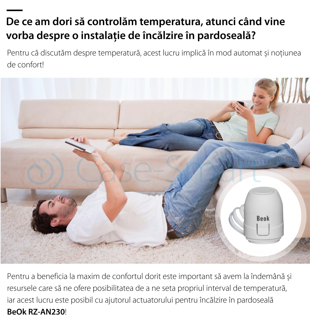 Attuatore termico normalmente aperto BeOk RZ-AN230-NO