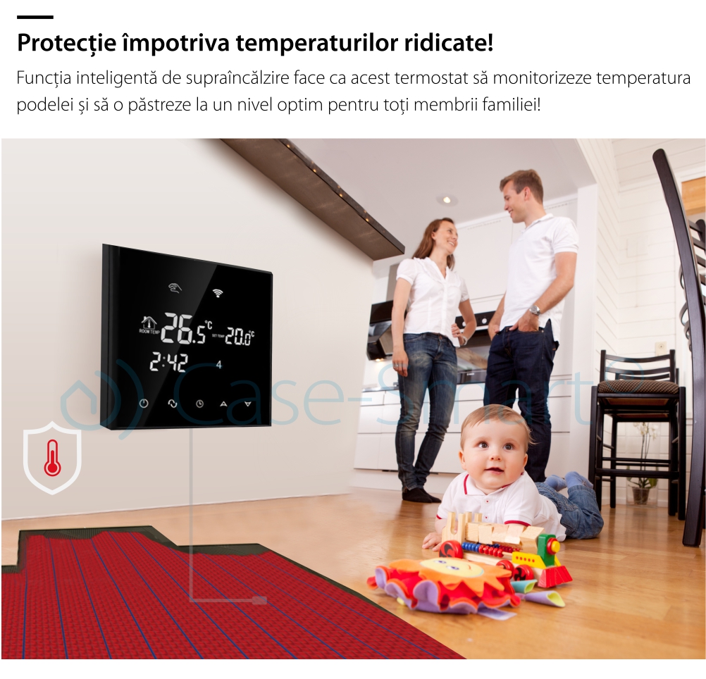 Termostato per riscaldamento a pavimento elettrico Beok  BeOK TGT70-EP
