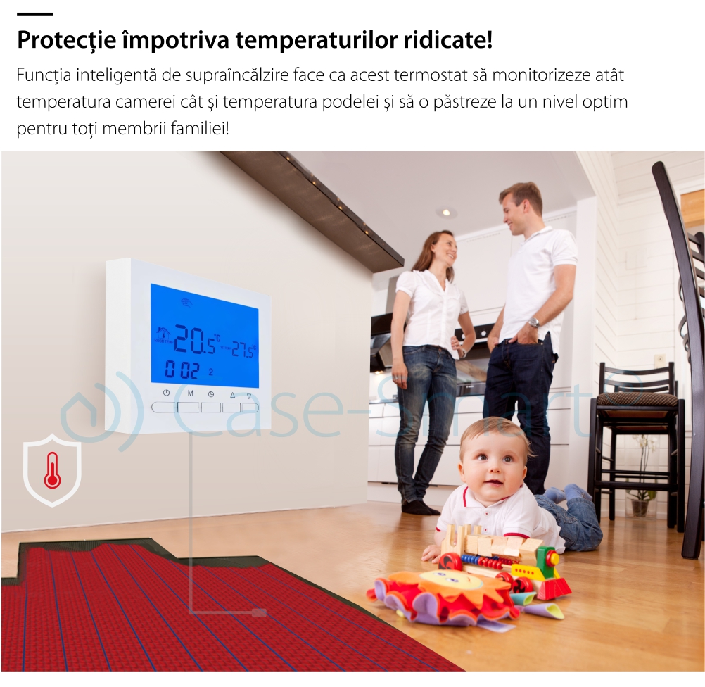 Termostato per caldaia a gas e riscaldamento a pavimento BeOK BOT-313W