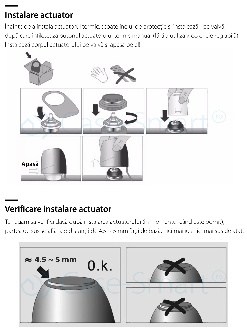 Attuatore termico normalmente aperto BeOk RZ-AN230-NO