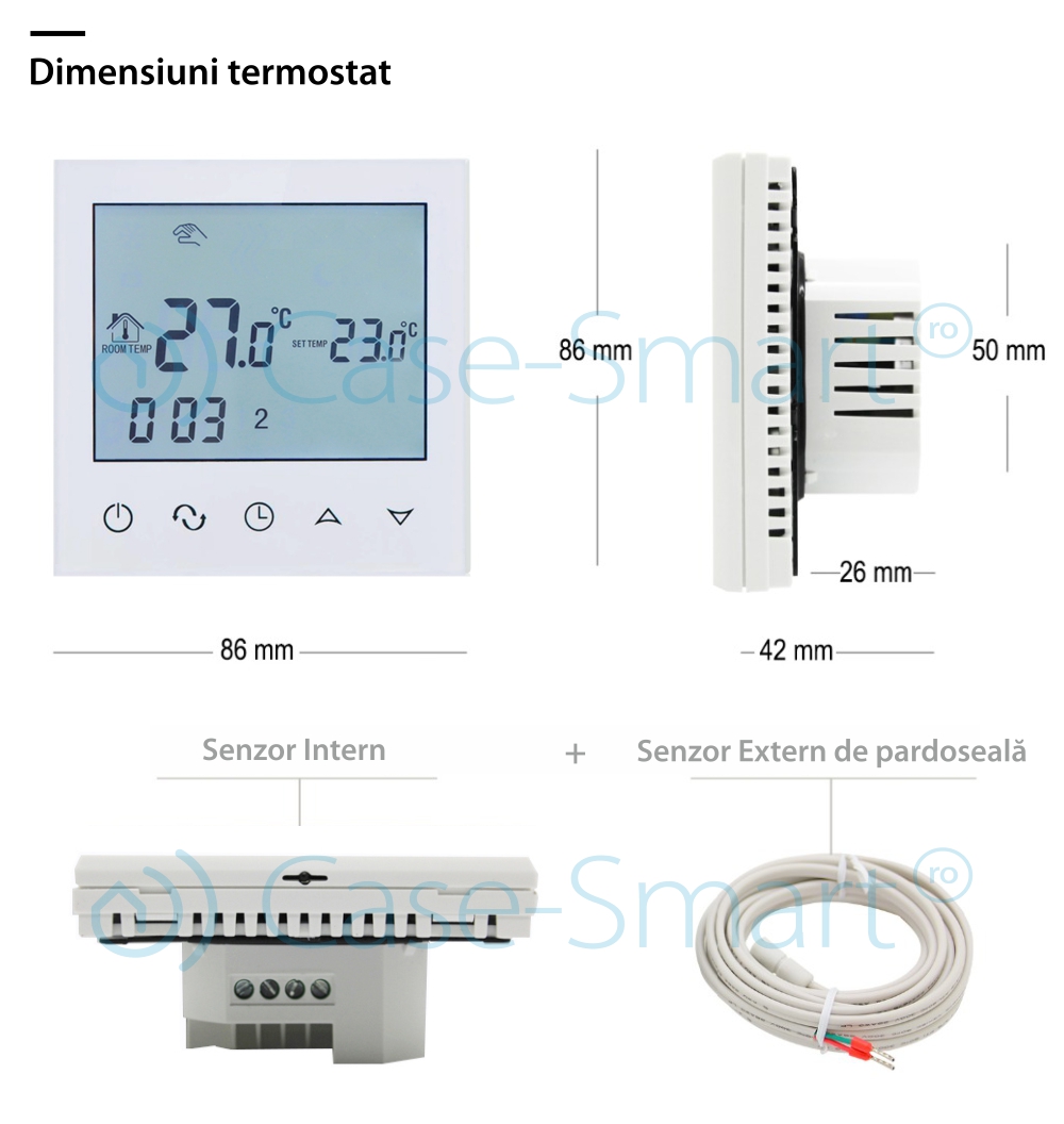 Termostato per il riscaldamento elettrico a pavimento BeOK TDS21-EP