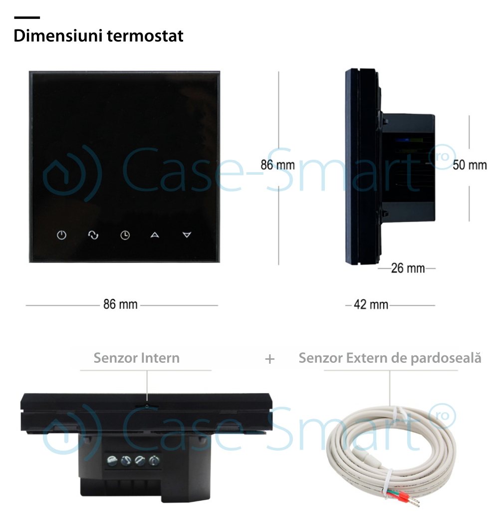 Termostato per riscaldamento a pavimento elettrico Beok  BeOK TGT70-EP