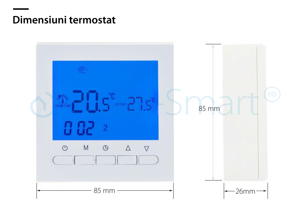 Termostato per caldaia a gas e riscaldamento a pavimento BeOK BOT-313W