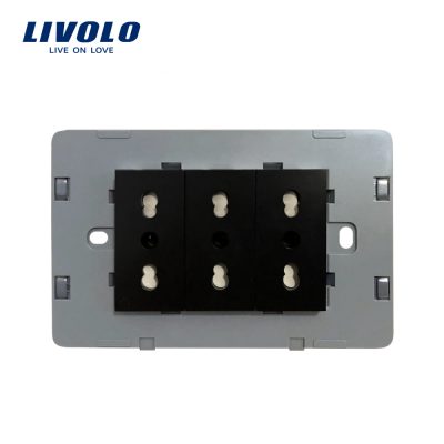 Modulo presa tripla LIVOLO standard italiano colore nero