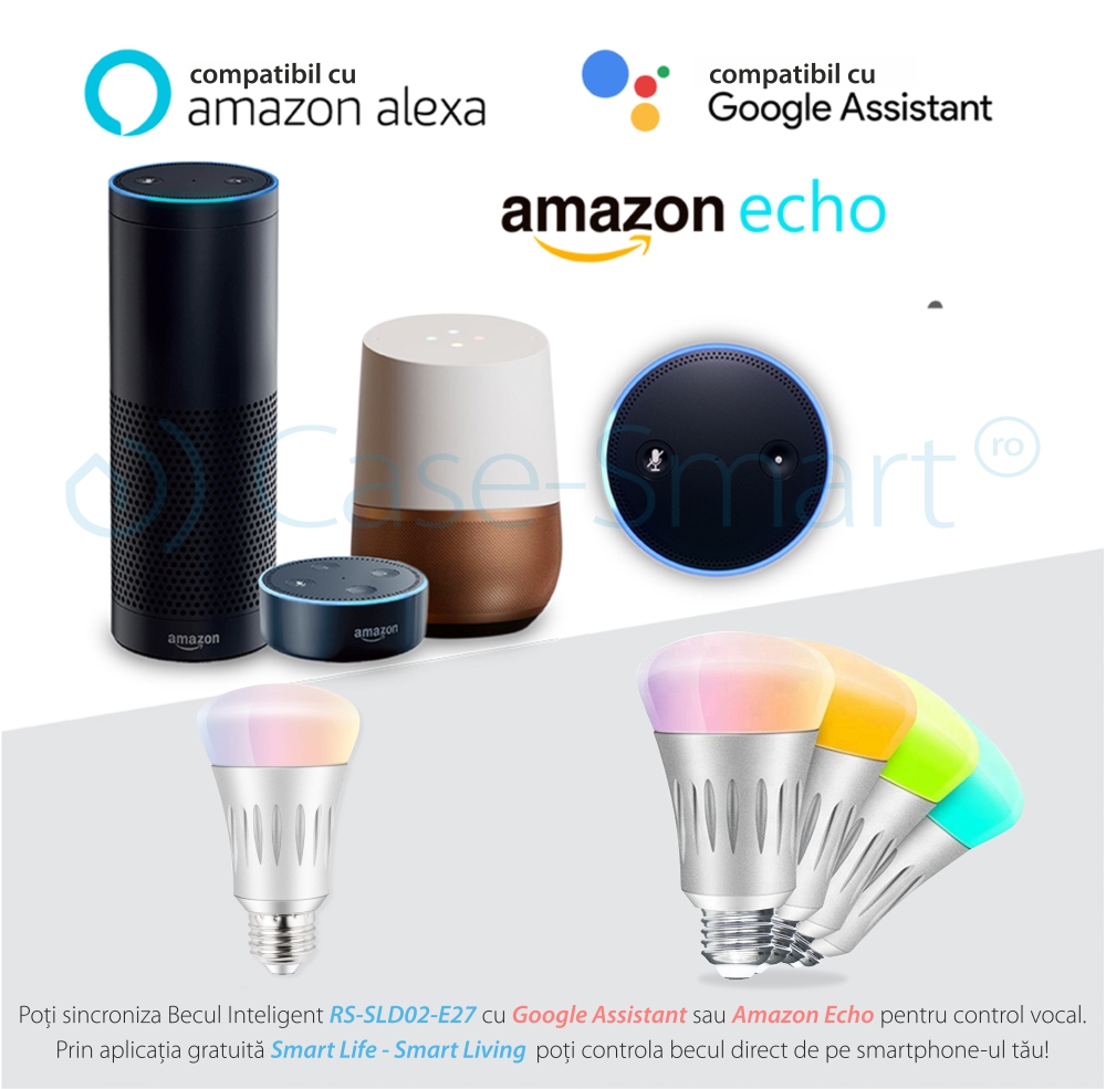 Lampadina intelligente LED RGB Wi-Fi rotonda Red Sun, controllo tramite app mobile – RS-SLD02-E27